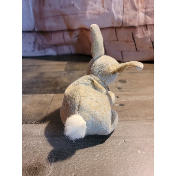 Grey rabbit hair bunny stuffed animal plush toy - Picture 3 of 6